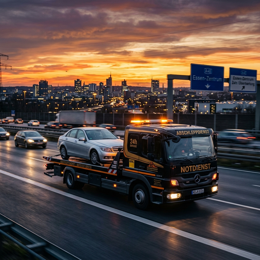 A&D Abschleppfahrzeug beim Fahrzeugtransport in Berlin
